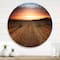 Designart - Landscape With A Field Full of Hay Bales At Sunset - Farmhouse Metal Circle Wall Art
